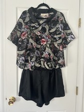 Vintage Victoria s Secret Gold Label Sheer Floral Pajama Set