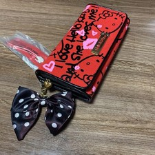 Hello Kitty Vintage Kissmark Long Wallet Ribbon Charm Removable New Tag