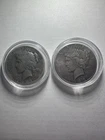 Set Of 2 1921 1928 Peace Silver Dollars