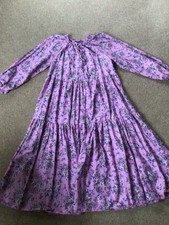 Pretty Marks & Spencer Pink Indian Block Print Cotton Floral Maxi Dress UK 14