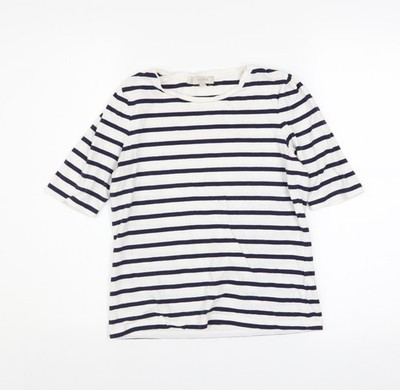 Hobbs Damen T-Shirt weiß marine gestreift Baumwolljersey XS