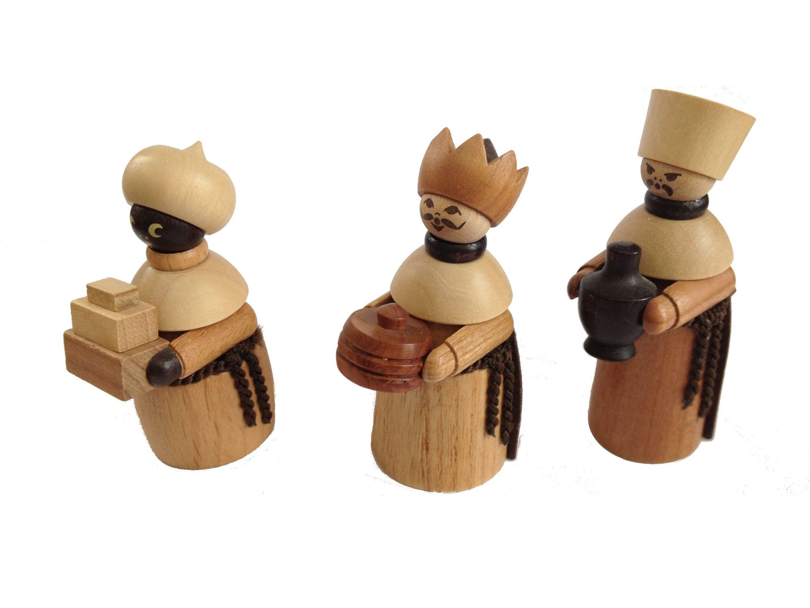 Magos 3 Reyes Figura Mesa Decorativa Erzgebirge Nuevo Kaspar Melchor Baltazar