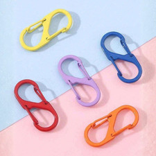 5pc Anti Theft Zipper Lock S-Type Double Opening Carabiner Clips for Bag Travel