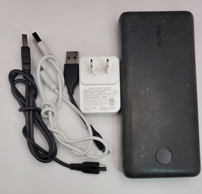 Anker PowerCore Portable Power Bank Dual USB Battery Charger Bundle w Cables