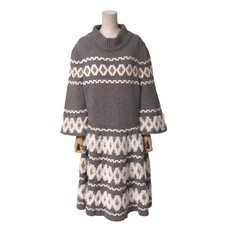 CHANEL Dress Size 44 P62 3/4 Sleeve Flared Sleeve Knit Dress Gripoa Women's