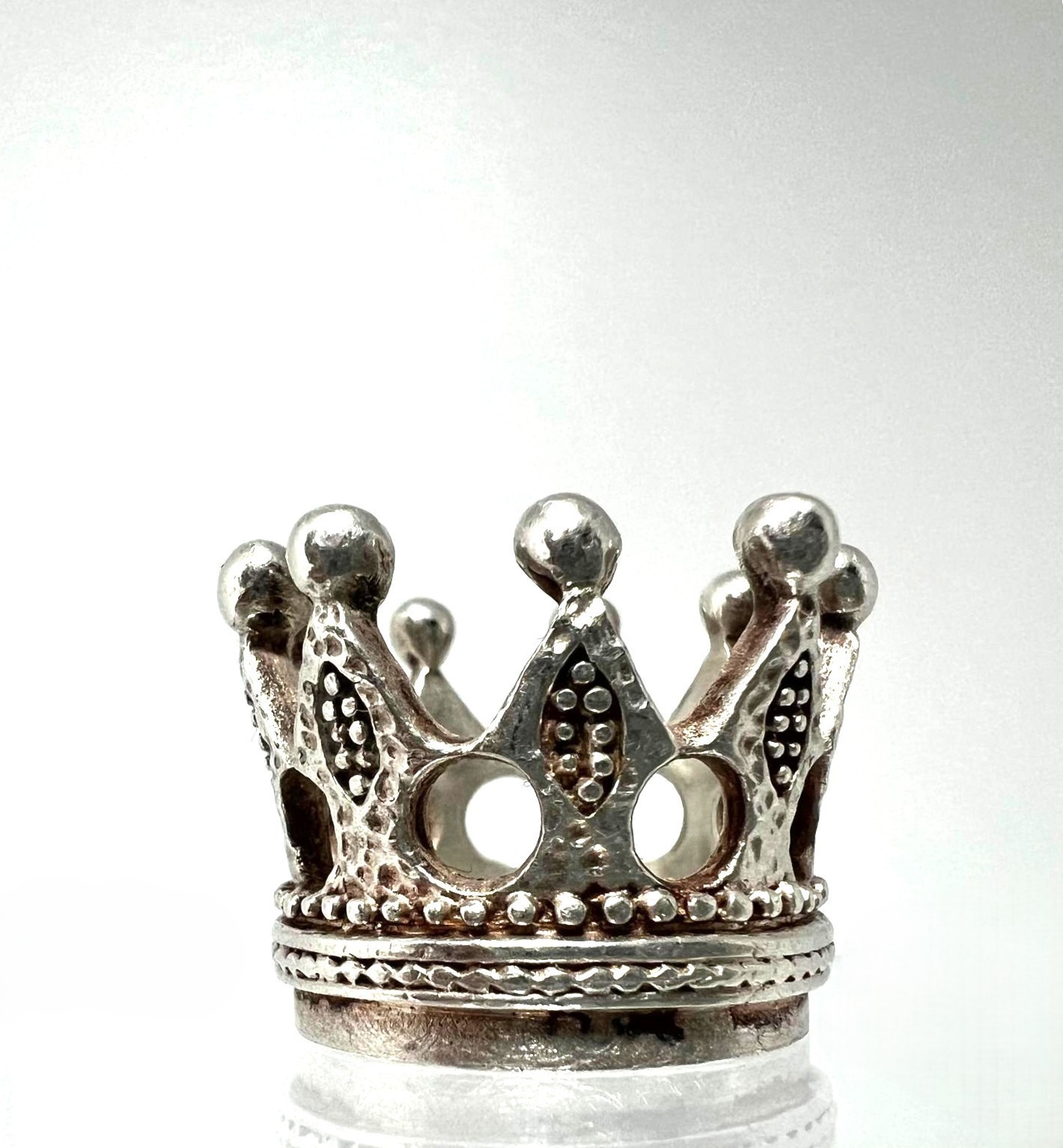 Solid Silver Crown Ring 925 Look Gothic Vintage E… - image 4
