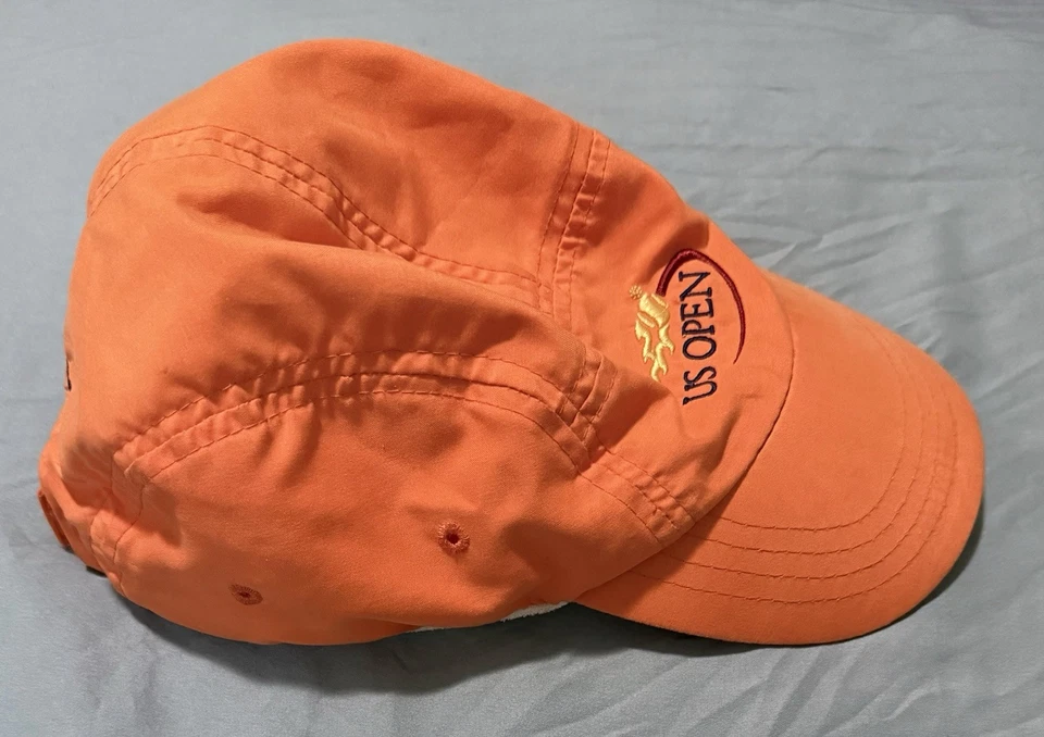 Wilson Tenis US Open Años 90 Vintage Naranja Poliéster Correa Trasera Sombrero Foto 3 de 4