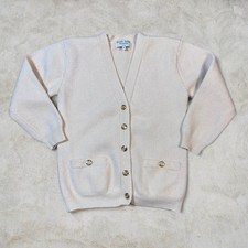 Vintage Archie Brown Bermuda USA Made Cream Lambswool Cardigan Sz M