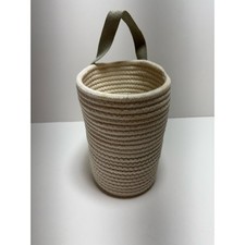 Cotton Rope Woven Ivory Color Basket Farmhouse Canvas Handle 5.5X6.5X8.5