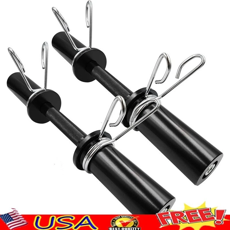 Olympic Dumbbell Bars Set 16 Inch W/ Collars Solid Steel 150Lb Capacity Non Slip