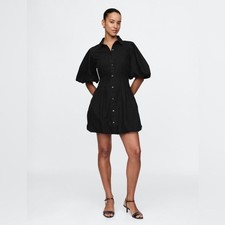 NWT! Gap Black Bubble Mini Shirtdress - Size XS