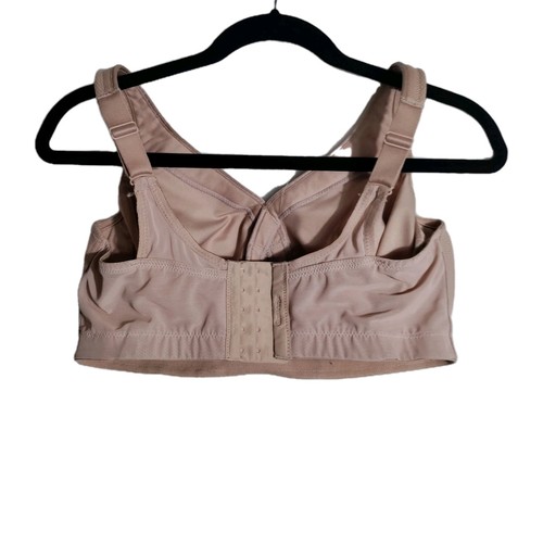 Glamorise 1006 Womens 38F Full Figure MagicLift Wirefree Sports Bra Beige Cafe - Picture 2 of 6