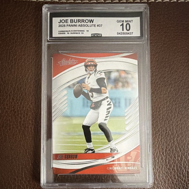🔥Panini Absolute 2025 Joe Burrow #37 CCG Gem Mint 10 Cincinnati Bengals NFL🔥