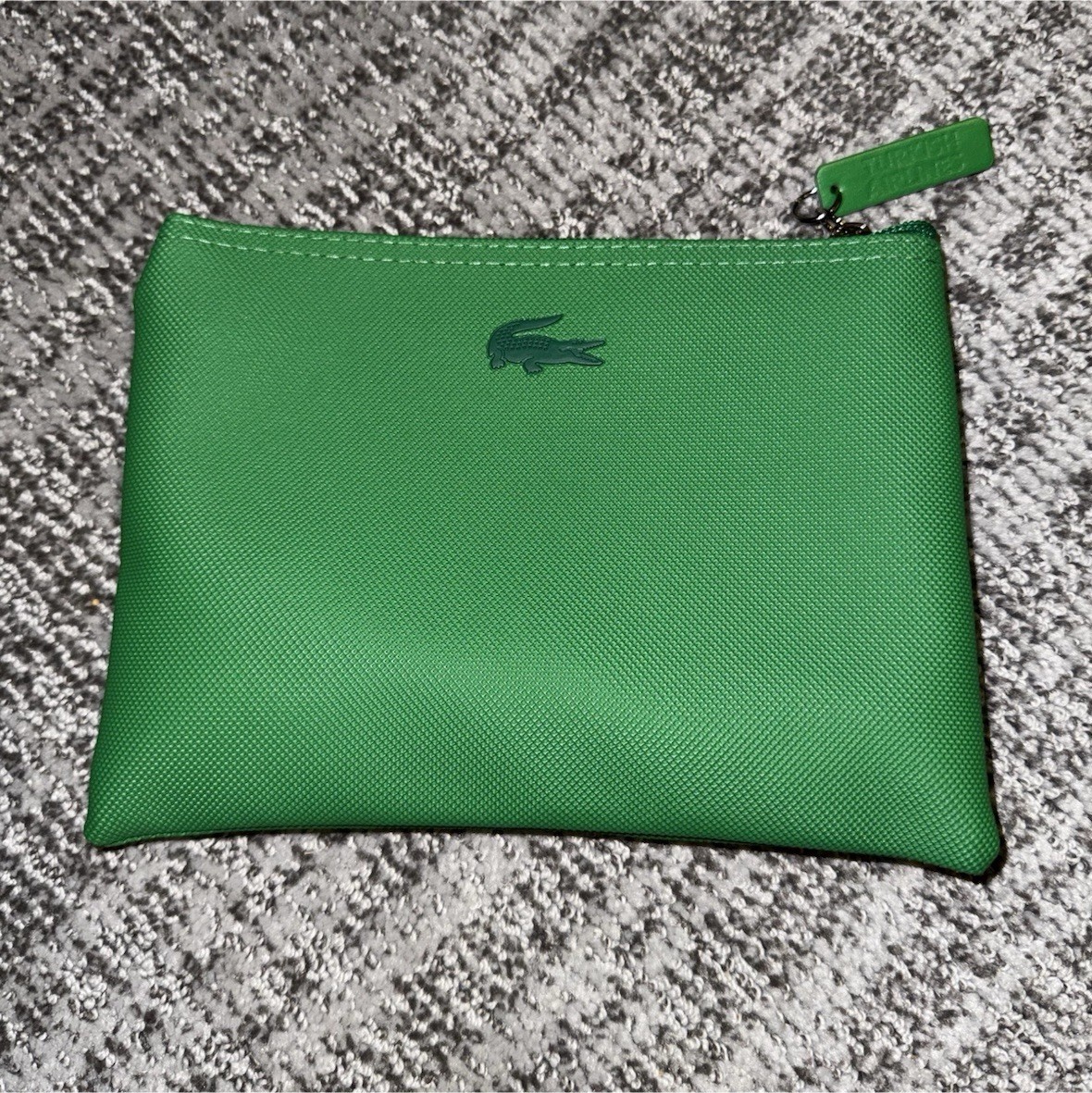 Lacoste Turkish Airlines Green Wash/Amenity Bag Zippered Pouch Collectible