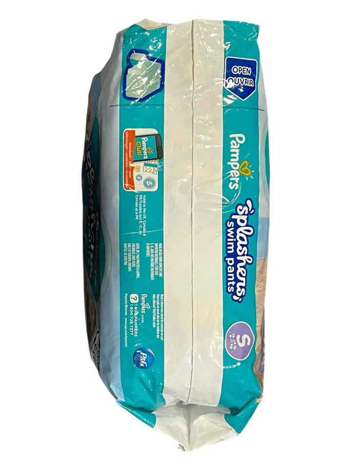 Одноразовые плавки Pampers Splashers размер S (13-24 фунта) 20 штук нераспечатанная сумка - Изображение 3 из 4