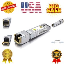 10GBase-T SFP to RJ-45 Transceiver, 10Gbe SFP Copper Ethernet Module, up to...