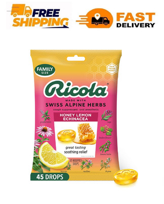 Honey Lemon with Echinacea Cough Drops, 45 Count, Delicious Throat Relief & Care