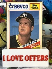 Mark McGwire Oakland Athletics 1988 Topps Revco League Leaders #17 C Store