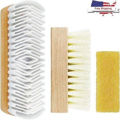 Suede Shoe Cleaner Kit 3Pcs Brush Eraser Stain Remover Travel Cleaning Tools New