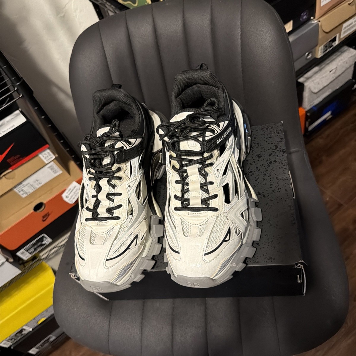Size 41 (8 US) - Balenciaga Track.2 Trainer Black White AUTHENTIC