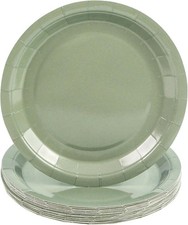 50PCS Sage Green Paper Plates - 7Inch Green Dessert Plate for Cake Salad Pi