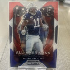 2021 Prizm Draft Picks All-American Red White & Blue Micah Parsons Rookie RC