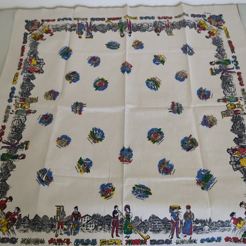 RARE LOT Vintage Tablecloths Napkins Scandinavia Germany Dutch Maps 60s 70s EUC - Picture 5 of 11