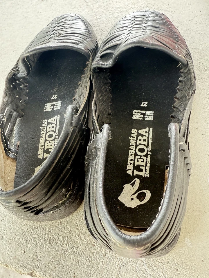 Hombres Hechos a Mano Auténticos Huaraches Mexicanos Talla 7 México -8 EE. UU. Foto 2 de 4