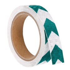 Reflective Tape 30 Ft x 1" Safety Tape Reflector Arrow White Green
