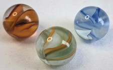 Vintage Vitro Agate Lot Of 3 Hybrid Cat s Eye Marbles 5/8 All Mint 426040