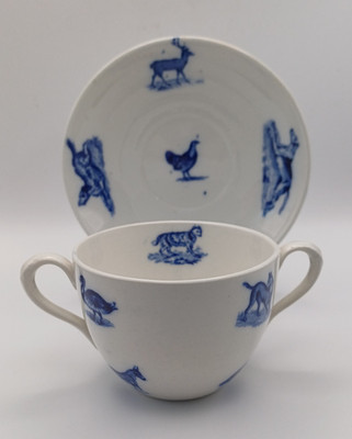Copeland Late Spode Edwardian Childhood Doppelhenkel Tasse & Untertasse um 1890