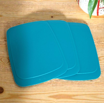 Tupperware Stackable Cutting Board Teal 10'' x 7'' Set of 3