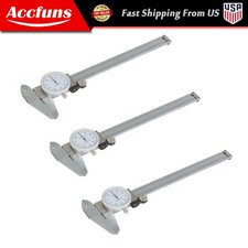 3PCS 6 Inch Dial Caliper Stainless Steel Shockproof Gauge 0.001" Of One Inch.
