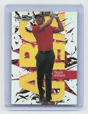 2021 SkyBox Metal Universe Champions #AW-10 Tiger Woods Arc Weld