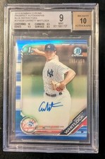 2019 Bowman Chrome Garrett Whitlock  1st Blue Refractor Auto /150 BGS 9/10