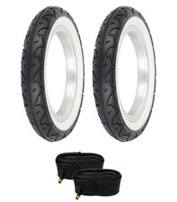 Pair Of Whitewall Pro Tires W Tubes In 12-12 X 2-14 City Cavalier Tread Pair Of Whitewall Pro Tires W Tubes In 12-12 X 2-14 City Cavalier Tread