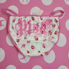 Rare VTG VS PINK Graphic Cotton Low Rise Double String Bikini Panty Size M
