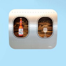 Airplane Window Shelf Aviation Wall Bar with Rivets Aircraft Decor Pilot Gif