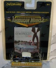 American Muscle 164 1958 Chevy Impala 2 Door Sport Coupe Black White 0211