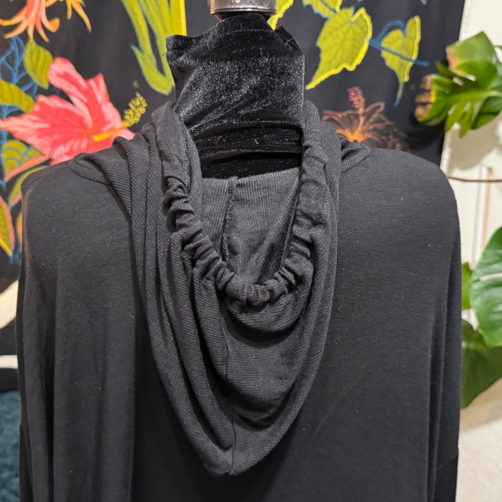 LAURIE FELT Los Angeles Fuse Modal Blend Ribbed Knit Hoodie, Black, XL image 10