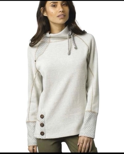 Prana Lucia Cowl Neck Sweater Recycled Wool Cozy Sporty Active Hiking Outdoor L