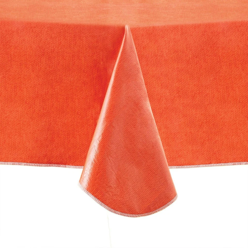 Mainstays Coral Summer Linen Print Vinyl Tablecloth 60"x84" Rectangular - Image 2 of 4