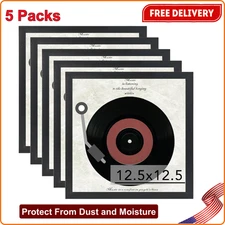Vinyl Frame Record Frames For the Wall Display Album Covers Wood 12.5x12.5 5Pack