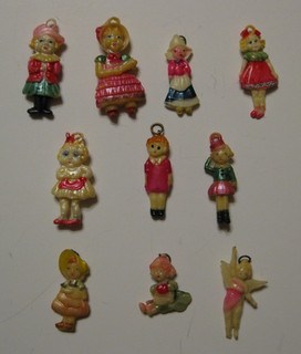 Vintage 1940s Celluloid "CRACKER JACKS" Charms Lot Babies (Lots More/See Descp)