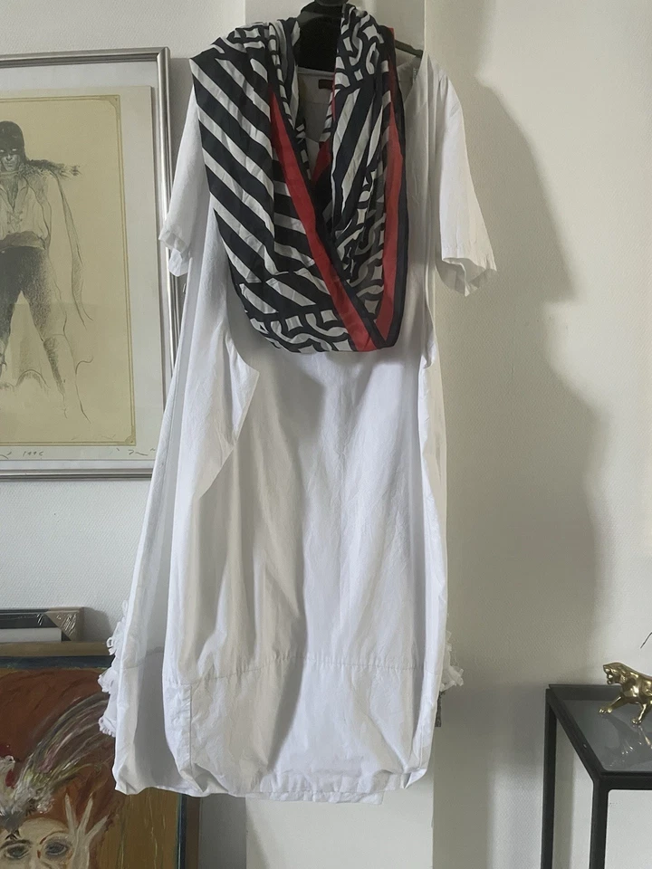 Krines Kleid Knitteroptik Polyester/Cotton Ballonkleid Kleid Weiss One  Size - Bild 3 von 4