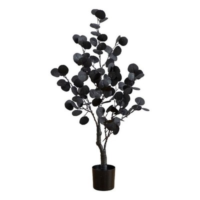 Nearly Natural 3ft Pre-Lit Halloween Black Eucalyptus Tree w/ 80 LED