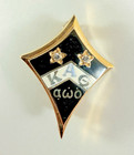 1955 14K Yellow Gold & Diamonds Kappa Alpha Theta Sorority Pin KAO 4.14G — photo 2