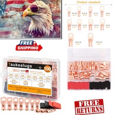 Reliable 100PCS Wire Connectors - Copper Crimp Terminal Kit with Shrink Tubing