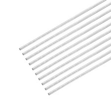 10pcs 304 Stainless Steel Round Rods, 0.8mm x 250mm Solid Shaft Rods