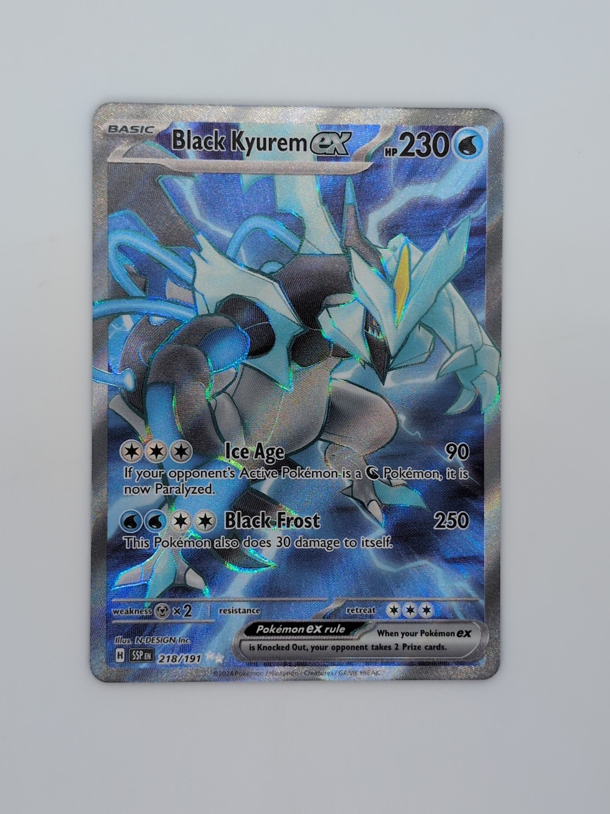 Black Kyurem ex 218/191 Near Mint - Surging Sparks Ultra Rare
